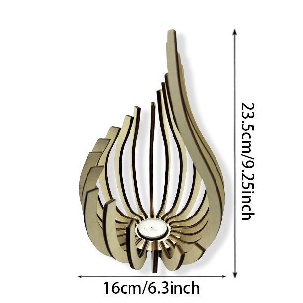 Stokta Lotus Şekilli Ahşap Şamdanlık - Yaratıcı Alevli Çay Işığı Tutucu