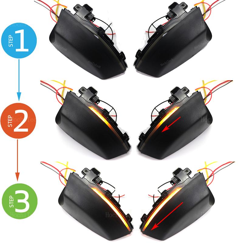 2PCS LED Dynamic Turn Signal Light Mirror Indicator Blinker Lamp for VW Volkswagen Polo MK5 6R 6C 2009-2017