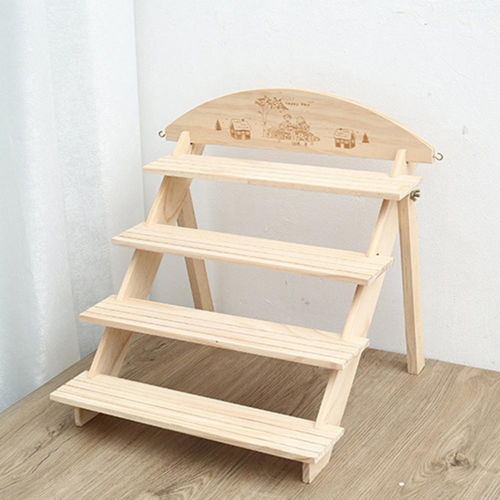 Desktop Storage Organizer Wooden Multi-layer Desktop Storage Rack with Smooth Edge Design Stable Construction Plant for Home