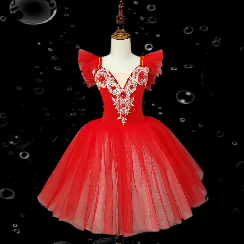 

Тюлевое платье-камисоль для девочек, балетная пачка для танцевальных выступлений и практики Size 140