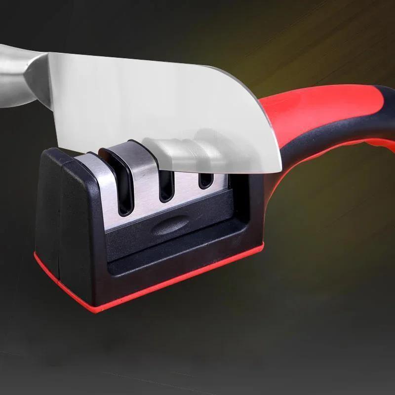 3-Segment Three-Purpose Knife Sharpener Stainless Steel Sharpening Tool For Kitchen Knives Home Daily Kitchen Cooking Use