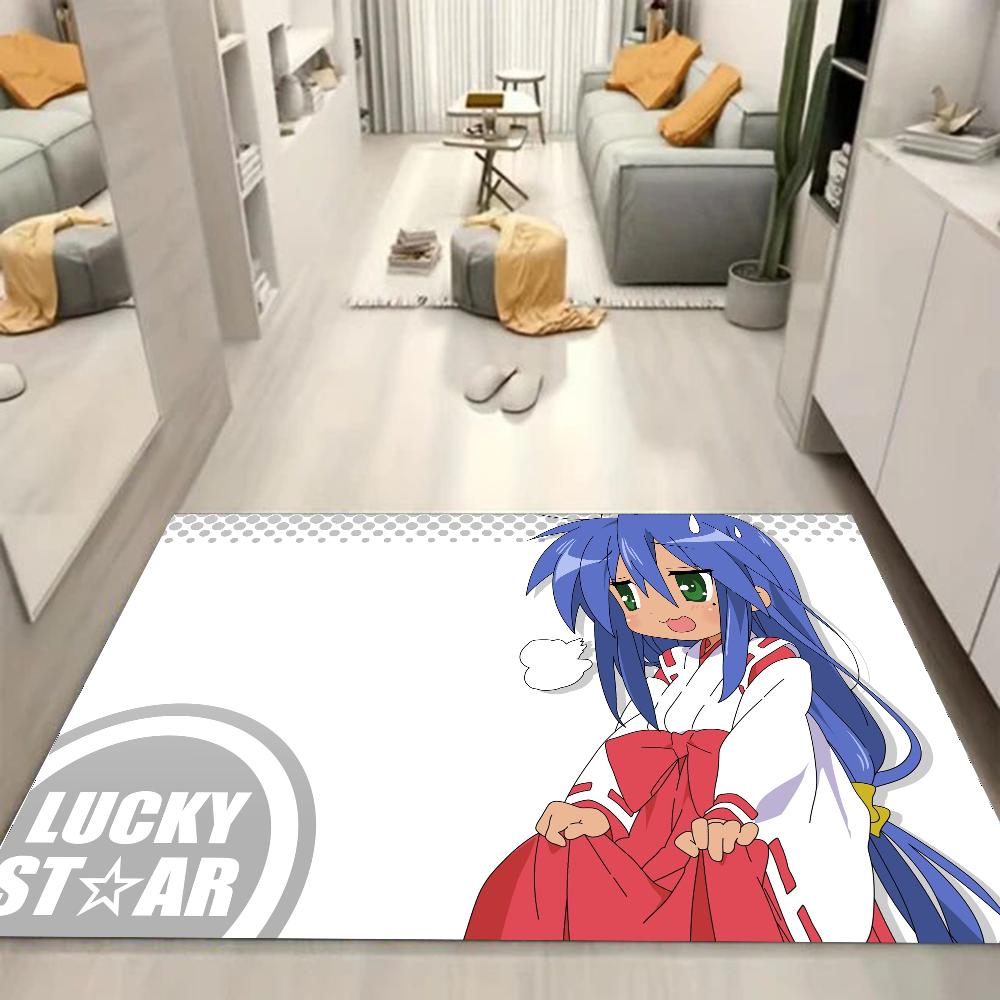 1pc Anime Lucky Star Bathroom Absorbent Mats Anti-Slip Mats Home Decor Supplies Carpets Home Kitchen Floor Mats