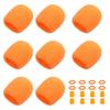 Uxcell 8-Pack Microphone Covers, Foam Microphone Covers, 1.5-inch Microphone Protection with Silicone Ring and Anti-Tip Bottom Sleeve Holder, for