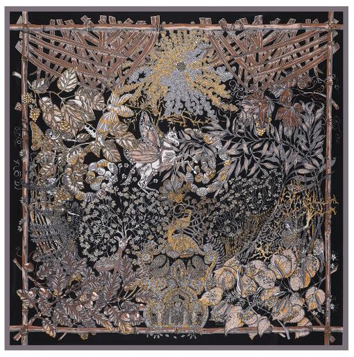 130CM Silk Scarf Women Large Shawls Flower Basket Print Stoles Square Bandana Horse Kerchief Scarf Female Foulards