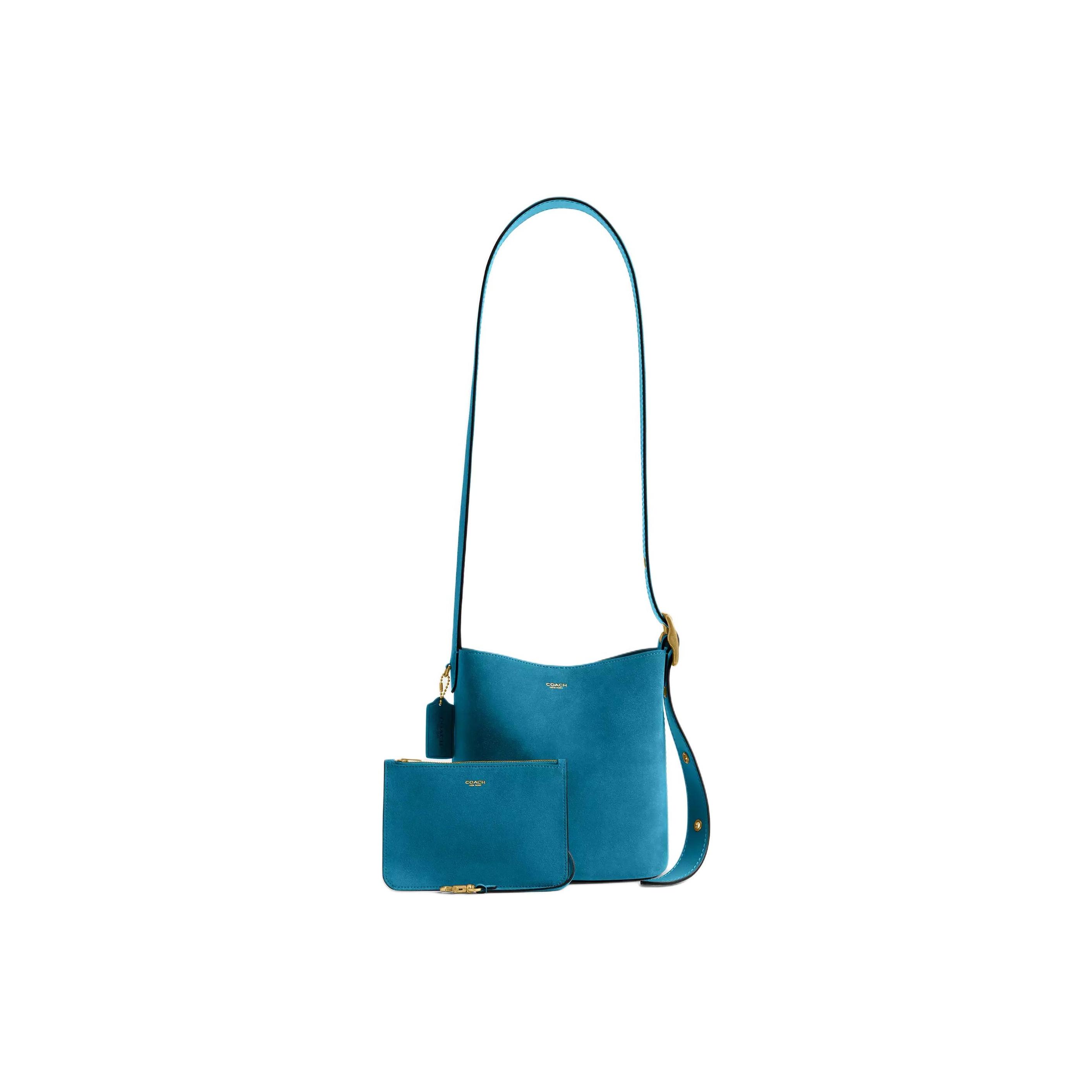

Coach Bleecker 21 Solid Design Suede Shoulder Bag Small Women shoulder bag Ocean-Blue CCW84-1ZNM8 Basic Set (Bag+Dust Bag)