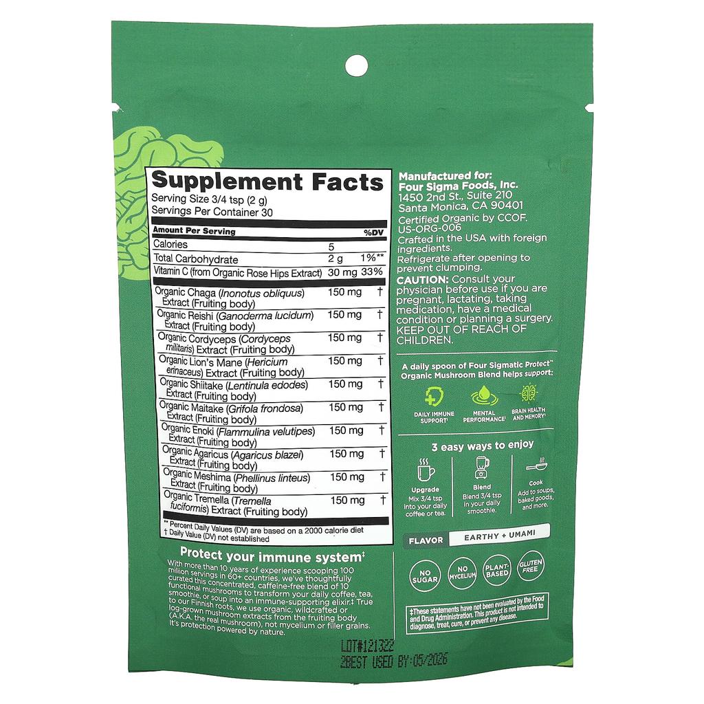 Protect, Organic Mushroom Blend, 60G (2.12Oz)