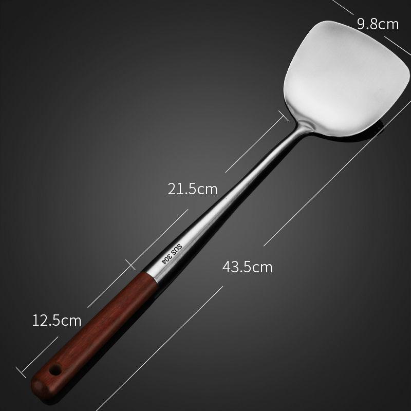 Sheng Bangrong Stainless Steel Stir-Fry Spatula for Kitchen Use 304 Stainless Steel Extended Anti-Splash