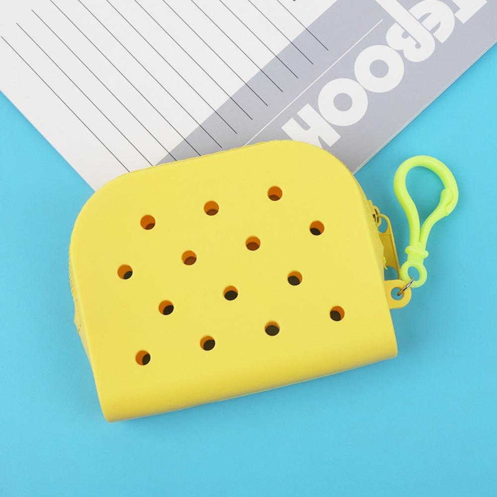 Durable Holes Coin Purse Mini Zipper Money Bag Silicone Change Pouch