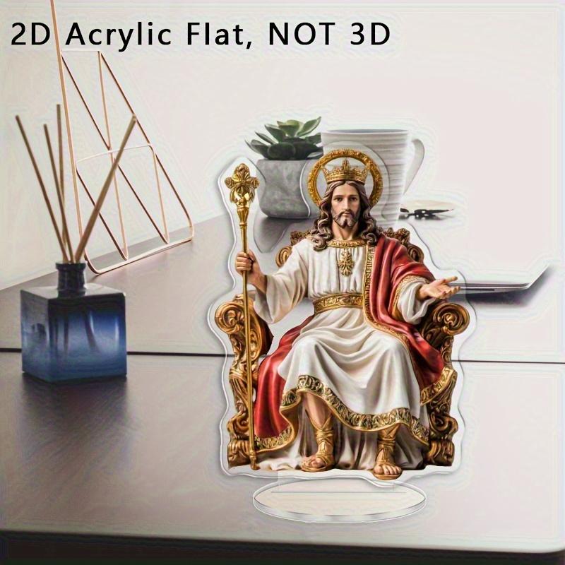 2D Flat Acrylic Jesus Religious Decoration, Indoor and Outdoor Decoration - No Battery/electricity Required, Free Day Decoration, Shop Decoration, Dui