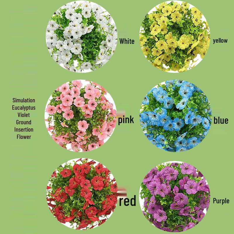 Eucalyptus Violet Potted Flower Arrangement for Garden and Home Decor