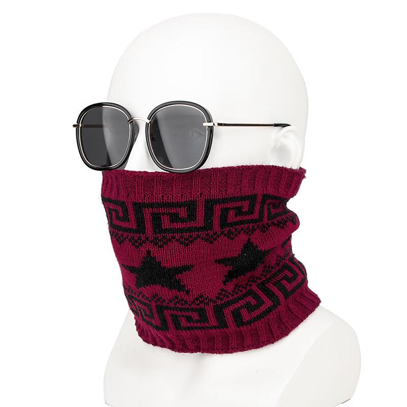 Мужской зимний вязаный шарф-труба с плюшем ZHENYUEQI