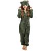Children's Fashion Solid Colour Autumn/Winter Plush Hooded Onesie Loungewear Pyjamas With Eye Mask