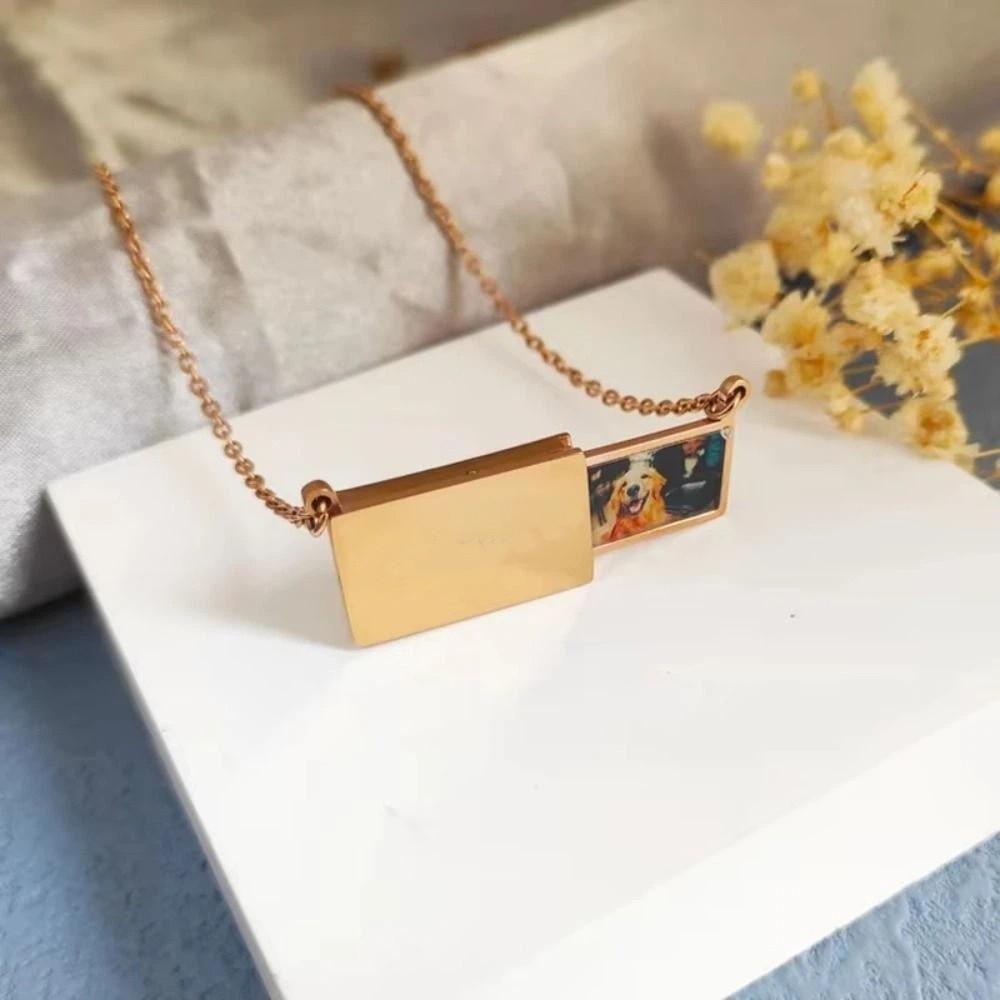 Electroplating Personalized Necklace Drawer Style Locket Pendant Fashion Necklace Dress Up