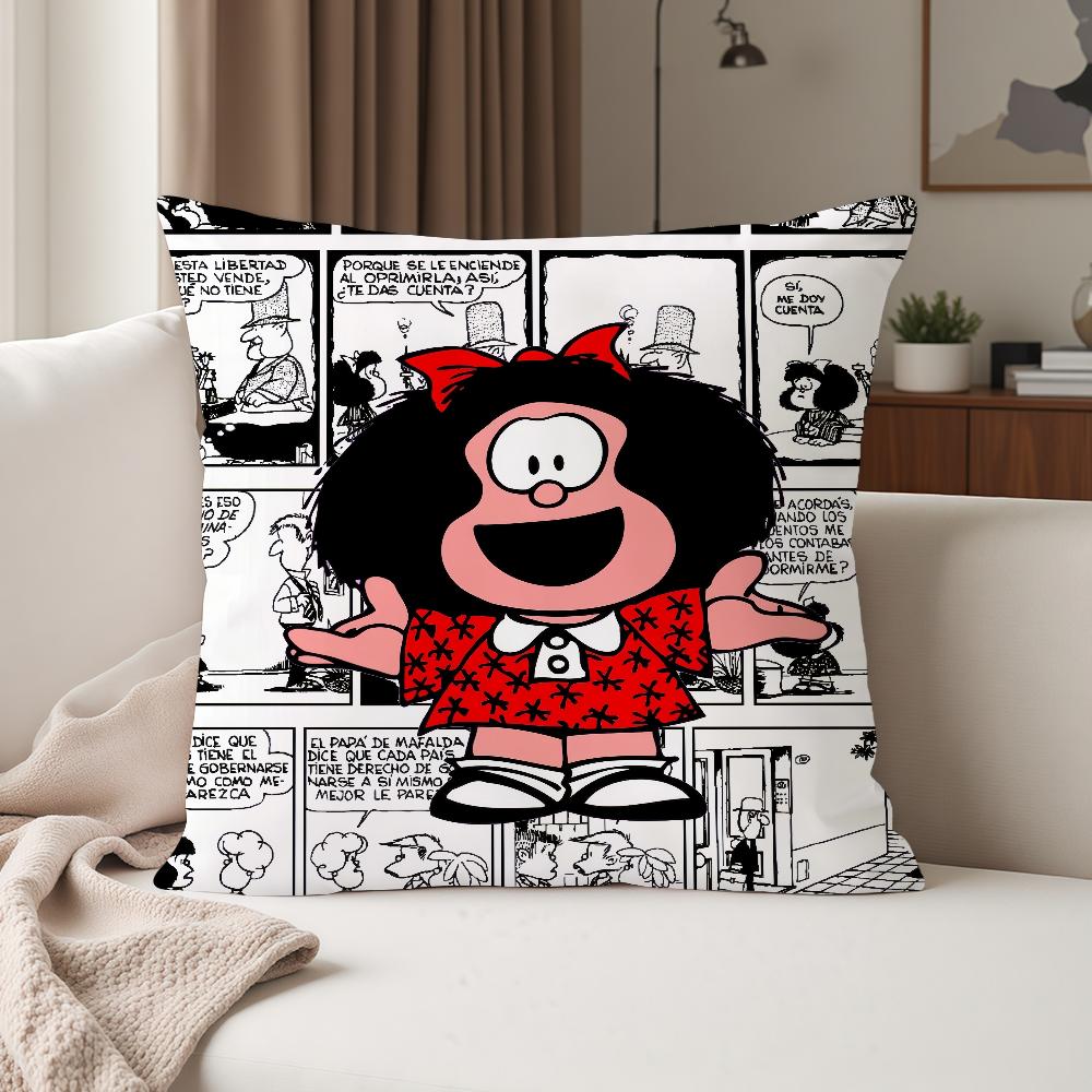 Cartoon Cute Mafalda Pillow Case Suitable For Bedrooms Living Rooms Cars Home Decoration