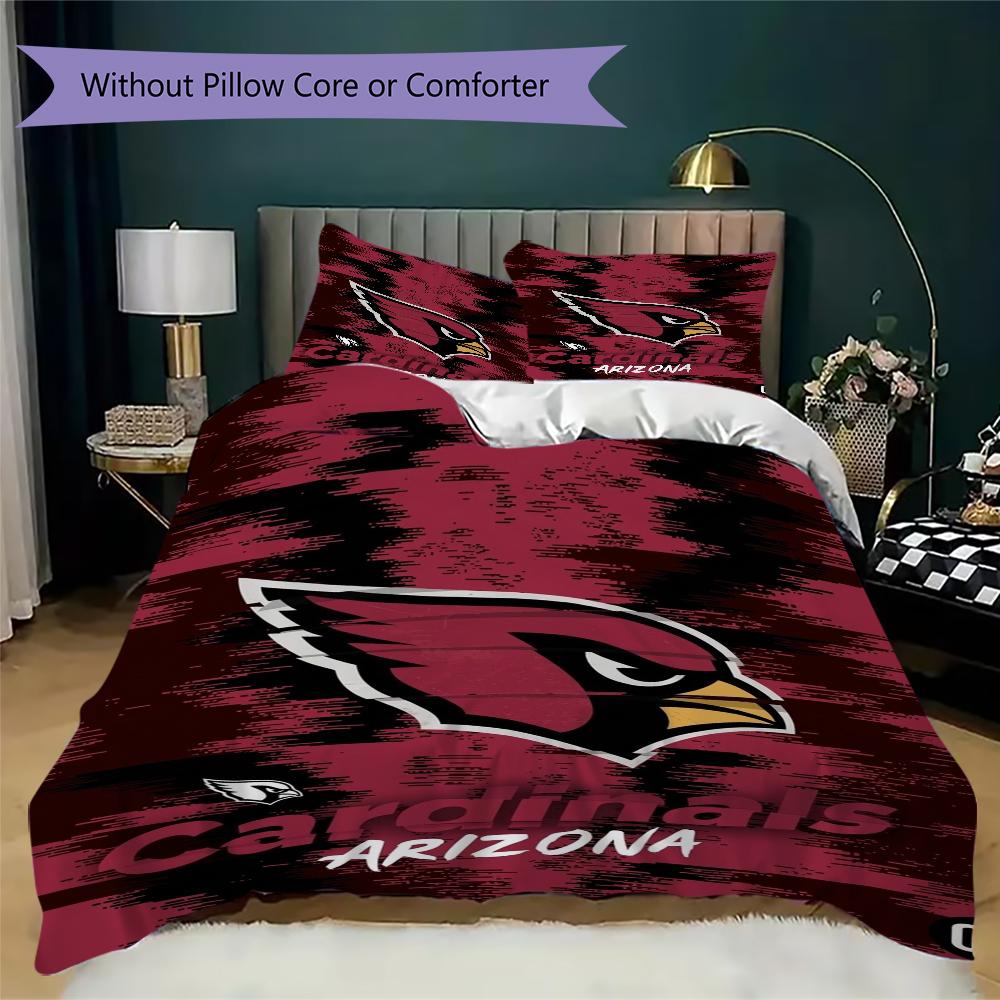 Arizona Cardinals Pattern Bedding uilt Set uilt Cover Pillowcase Home Decoration Birthday Gift (1*duvet cover + 2*pillowcase without core)