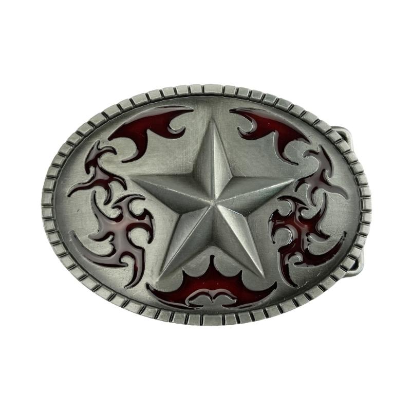 

Punk Metal Belt Buckle Retro Star Belt Buckles Birthday Gifts for Unisex Star Belt Buckle Replacement Belt Buckle прозорий червоний колір