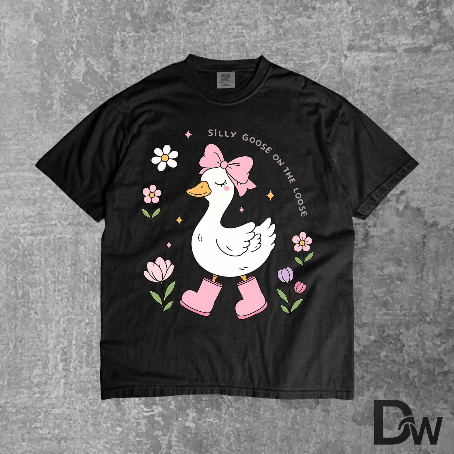 Silly Goose On The Loose Shirt, Cute Goose Graphic Tee, Pink Bow Goose Shirt, Funny Duck Lover Tee, Coquette Comfort Colors Shirt 2XL