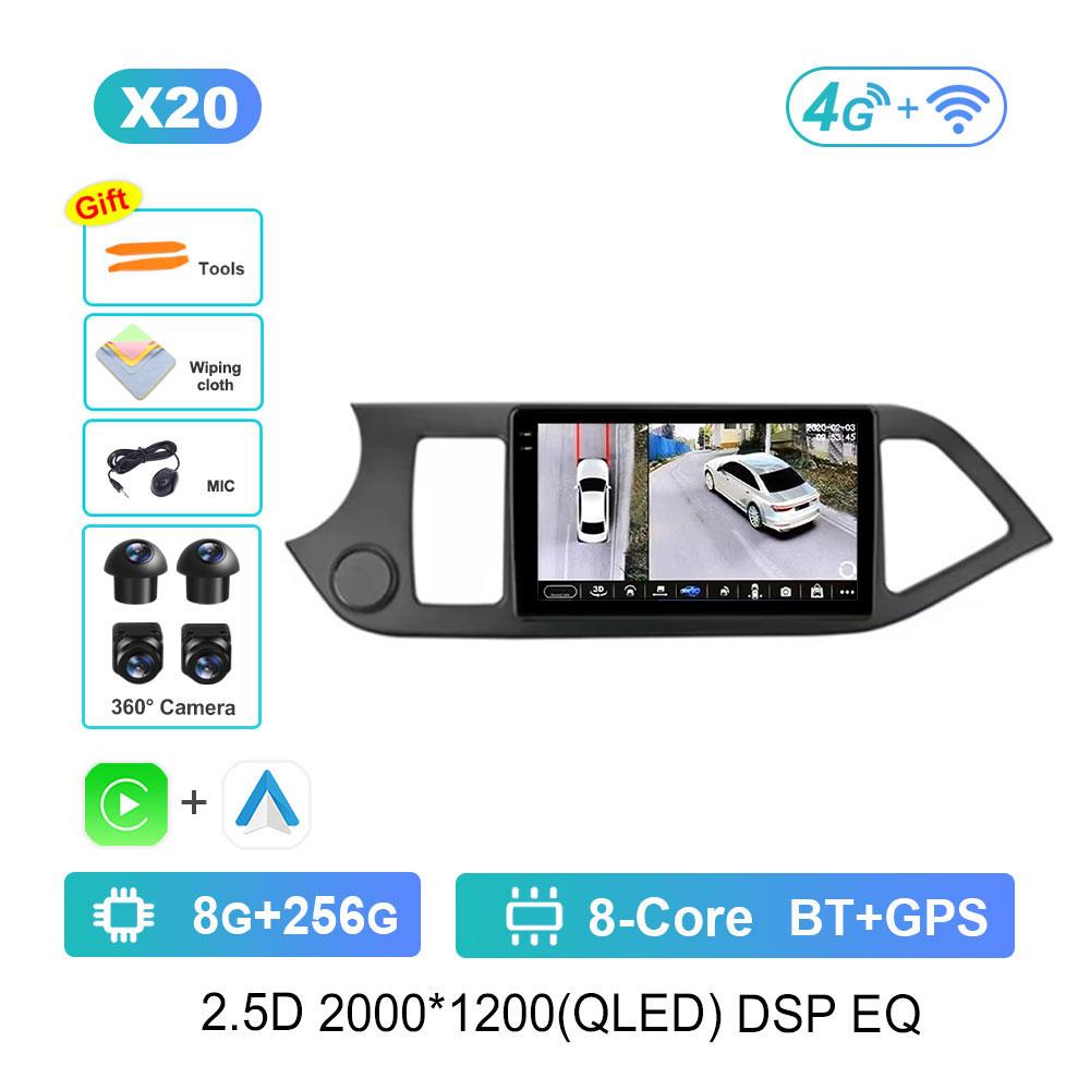 Car Video Multimedia player DSP Stereo for KIA PICANTO Morning 2011 - 2017 Android System GPS Navi WiFi IPS Screen 4G Bluetooth