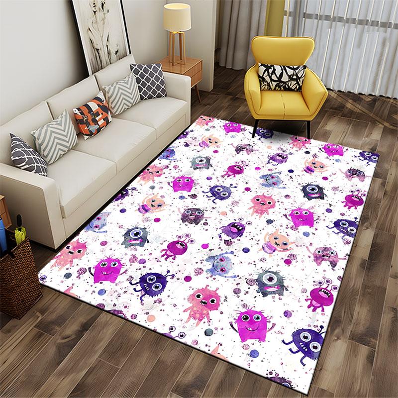 Colorful Cartoon Monster Pattern suitable as a non-slip mat for the living room or bedroom sofa