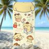 Cute Puppy Cartoon Print Microfiber Beach Towel Water Absorbent Quick Dry Bath Towel For Vacation