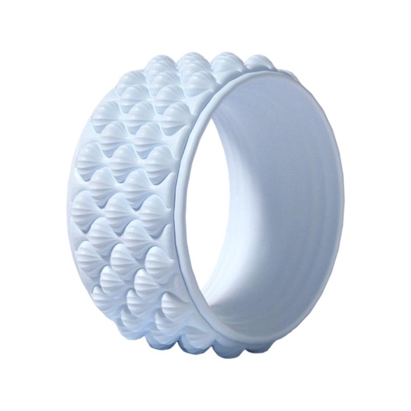 

Professional Pilates Back Drum For Flexibility TPR Nonslip Gentle Muscle Relief Stretching Wheel For Home Fitness Use синій