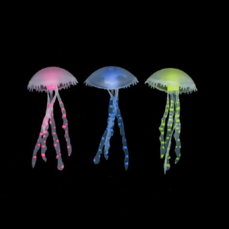 1Pc Luminous Floating Jellyfish Aquarium Decoration Multicolor Glow in Dark Non-Toxic Ornament for Saltwater Fish Tank Decor