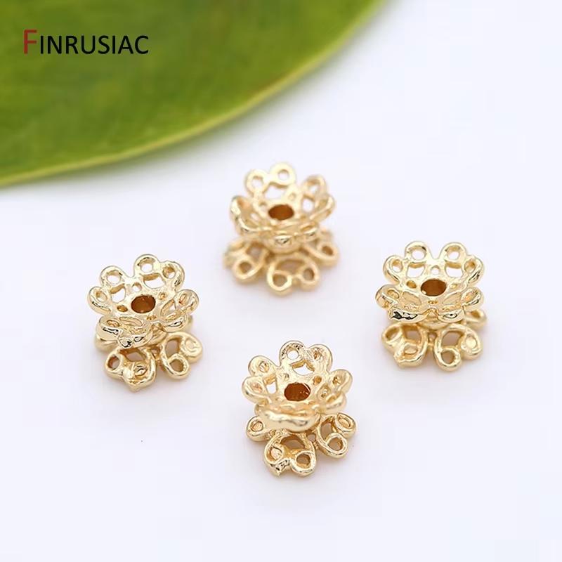 

14K Real Gold Plated Brass Metal 6mm Spacer Beads For DIY Beaded Bracelets Necklace Jewellery Making Accessories 10 pieces
