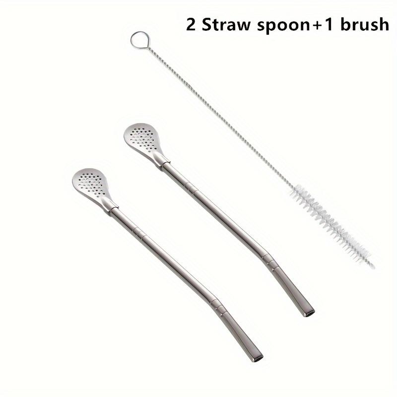 3 ks/sada, brčka z nerezové oceli, lžičky, míchací lžíce, odnímatelné čisticí brčko, filtrační brčko na džus, mléčný čaj, kartáč na brčka, příslušenství k nádobí na pití