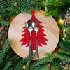 8Pcs Christmas Tree Cutlery Holders Xmas Theme Tableware Bags Silverware Holder Dining Table Cutlery Covers Party Decoration
