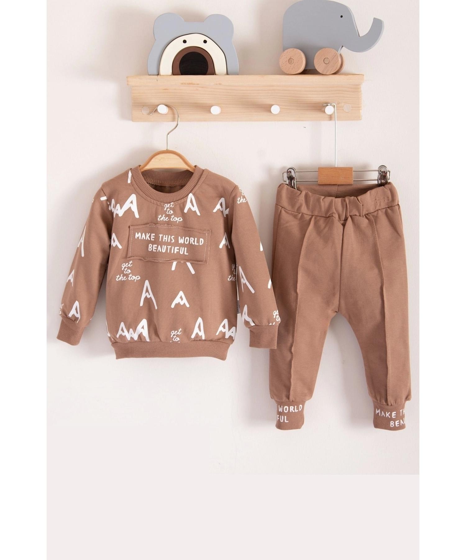 

Letter Printed 2-Piece 100% Cotton Baby Boy Set