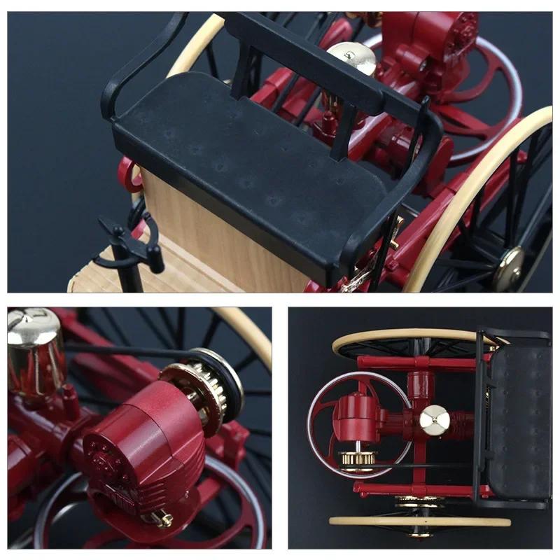 1/12 1886 Vintage Classic Car No.1 Alloy Car Model Simulation Tricycle Toy for Children Gift Collection F499