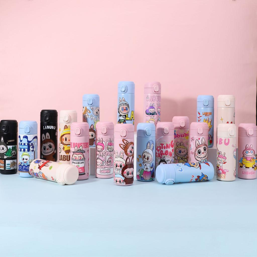 Cartoon Pattern Bouncing Cup Car Pea Cup High Value 304 Stainless Steel Vacuum Thermos Cup