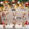 Christmas Deer Ornament Set 9PCS Kawaii Red Green Festive Design for Tree Home Gift Essential Christmas Tree Decorations