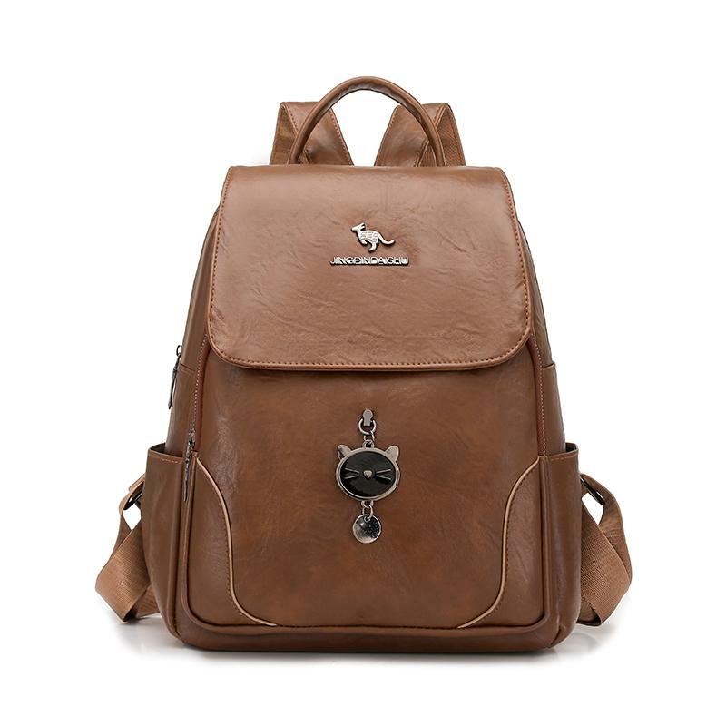 Umwandelbarer Klappen-Rucksack-Tasche mit Seitentaschen, lässiger Faux-Leder-Tagesrucksack für Damen, für den täglichen Gebrauch