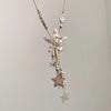 Vintage Y2k Star Tassel Necklace Long Chain Leather Rope Woven Necklace Zinc Alloy Sweet Cool Choker Jewelry Women's Jewelry