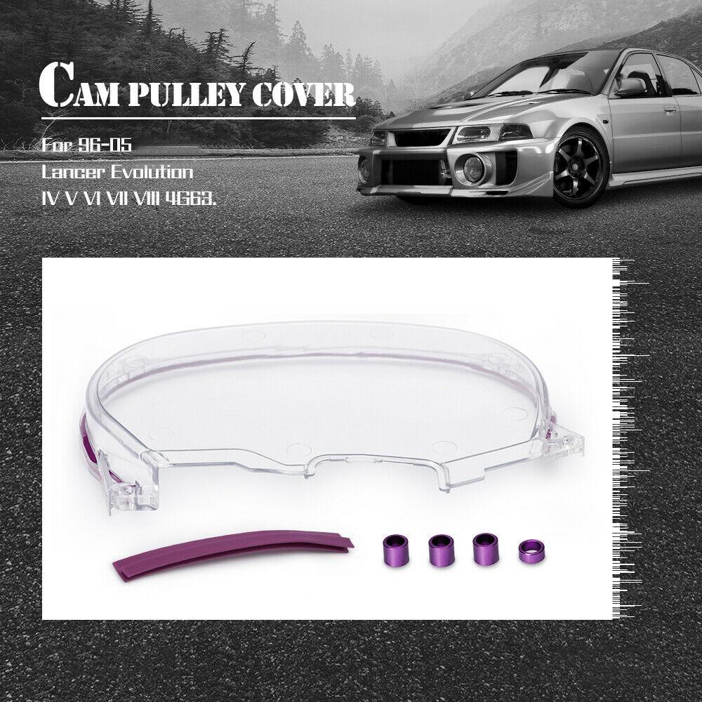 NEW-Clear Cam Gear Timing Belt Cover Turbo Cam Pulley For Mitsubishi DSM Evolution Lancer 4G63 Engine EVO 4 5 6 7 8