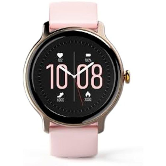 Hama Montre Connectée Femme Fit Watch 4910 (Montre Sport, Etanche IP68, Ecran Tactile 1,09", Montre Fitness 15 Sports Fréq.