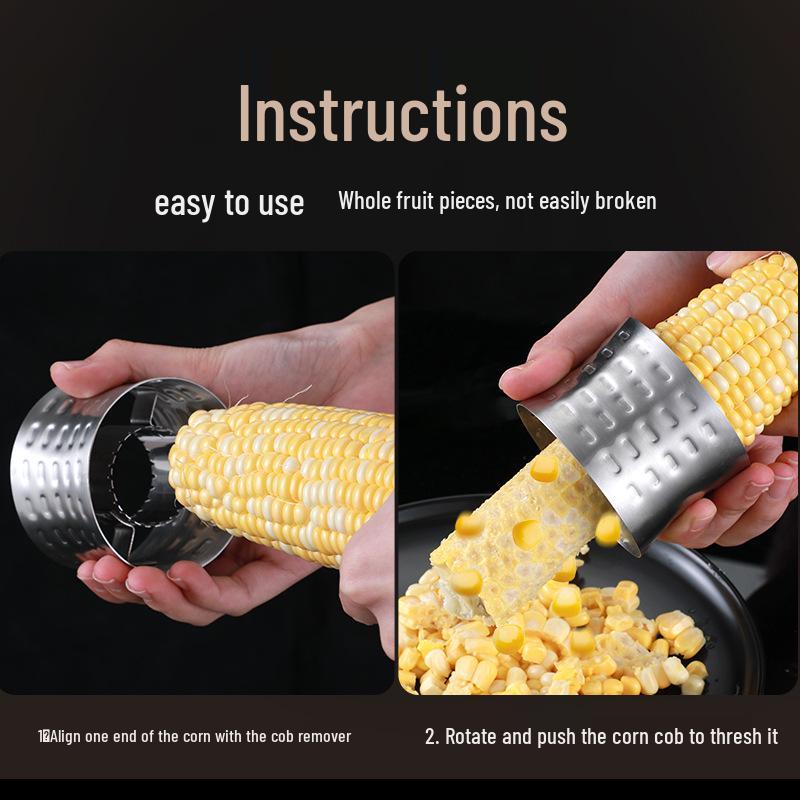 304 Stainless Steel Corn Peeler - Manual Kitchen Thresher Scraper for Corn Kernel Removal
