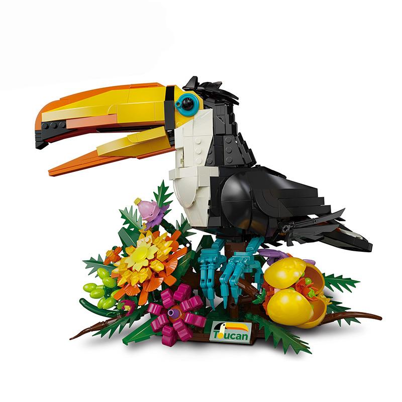 Toucan Bird Building Blocks Animal Kit Model DIY Brick Creative Assembly Toy Decor Gifts for Kids Adults 1068pcs MOC Blocks Sets