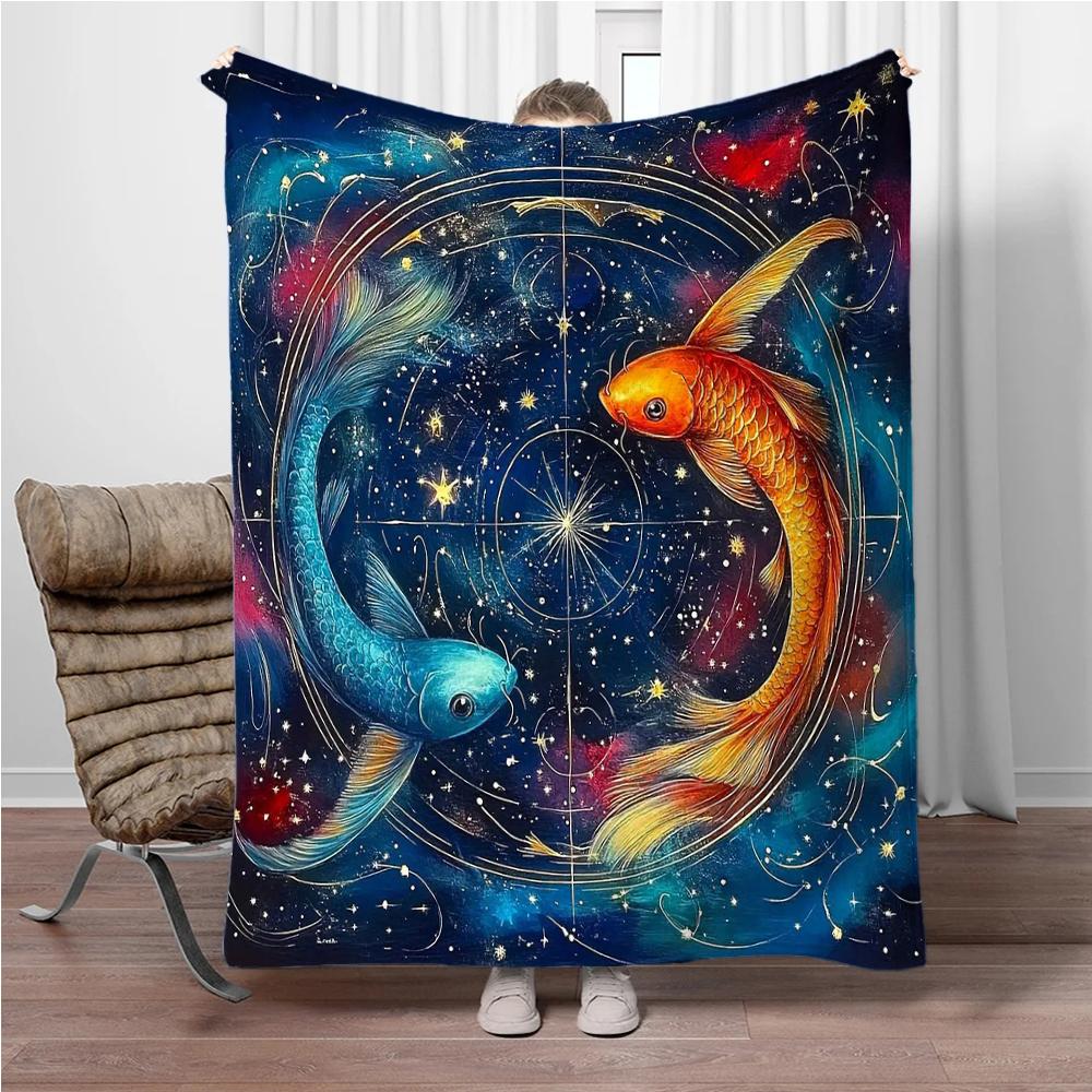 12 Constellation Blanket Flannel Children Warm Soft Blankets for Sofa Bed Cover Blanket Suitable for Birthday Souvenir Gifts