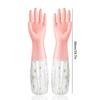 1 Pair Dishwashing Cleaning Gloves Daisy Flower Pattern Waterproof Reusable Kitchen Household Rubber Gloves Color Random