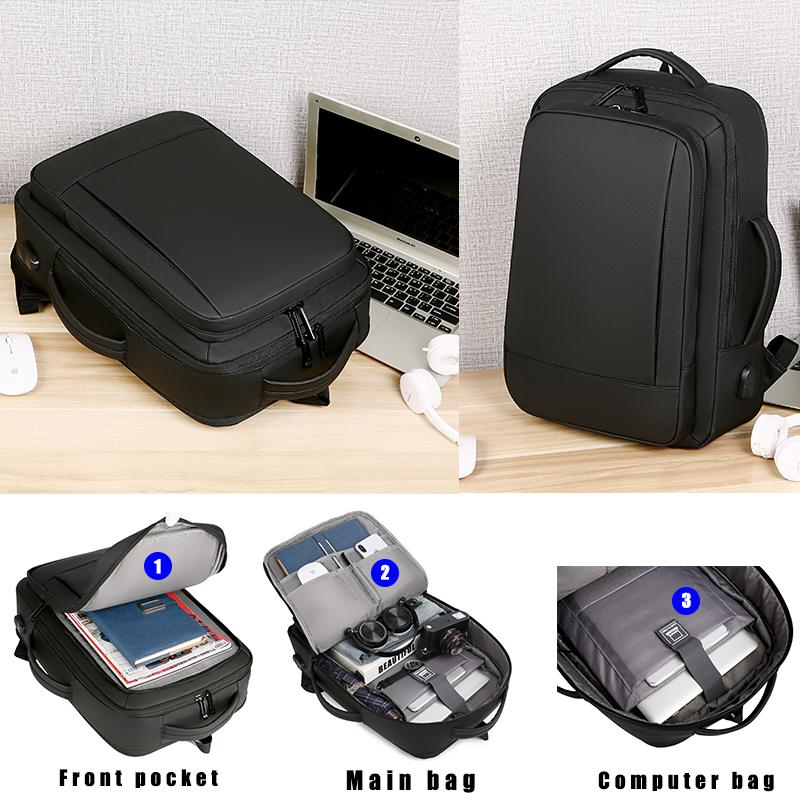 1Pcs Expandable Travel Backpack, Business Casual Men's Backpack,with USB Charging,waterproof Fabric,suitable for Daily Commuting