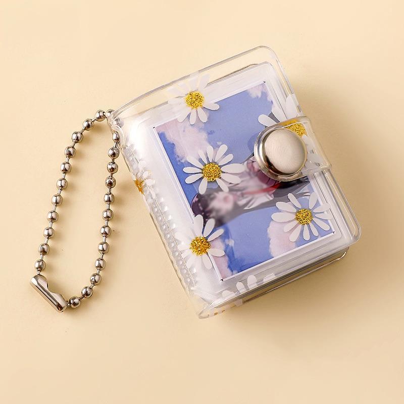 1/2 inch 20 Pockets Small Photo Album Keychain Mini Photos Collect Book Hanging Chain Card Holder Instax Card Photocard Holder