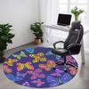 1 Stück Schmetterling Punkt Mandala Stuhlteppich für Büro, Weich, Rutschfest Polyestermatte, Büro, Wohnzimmer, Schlafzimmer, Langlebiges Polyester yy251207180