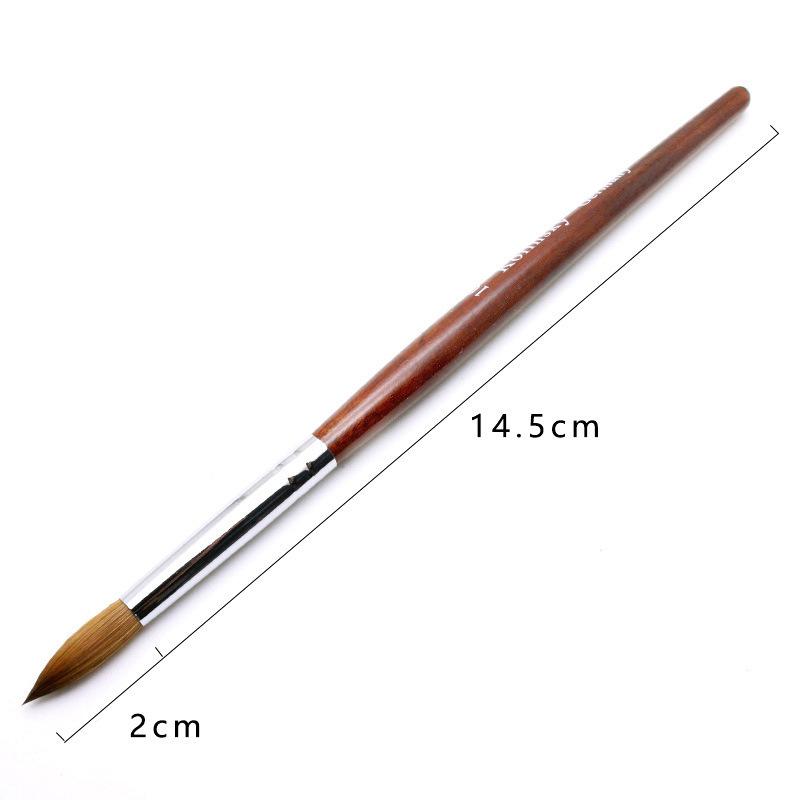 Acrylic Nail Brush Red Wood Handle Gel Builder Manicure Brush Nail Art Tools Nail Salon Size 8-24