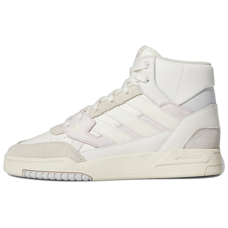 Adidas Originals Drop Step Se Leather Non-Slip Durable High-Top Skate Shoes Women Skate Shoes White Gray HR1418