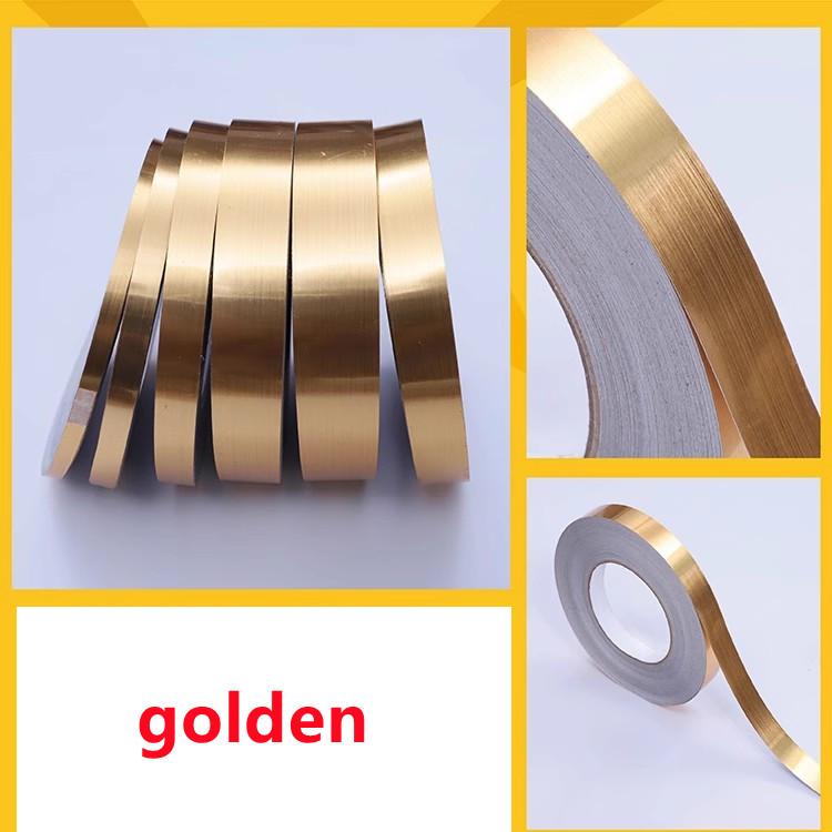 

20m Self-Adhesive Tile Stickers Tape Floor Waterproof Wall Gap Sealing Strip Gold Silver Tile Beauty Seam Sticker HomeDecoration 0.5cmx20M золотий