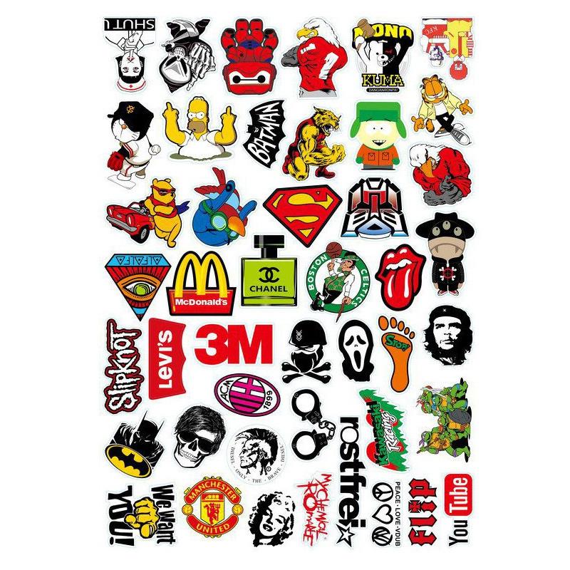 Stylish European Graffiti Stickers For Luggage Motorcycle Helmets Kids Diy Pvc Waterproof Pack