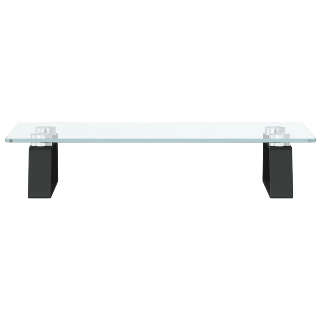 Vidaxl Podstawka Pod Monitor, Czarna, 40X20X8 Cm, Szkło I Metal