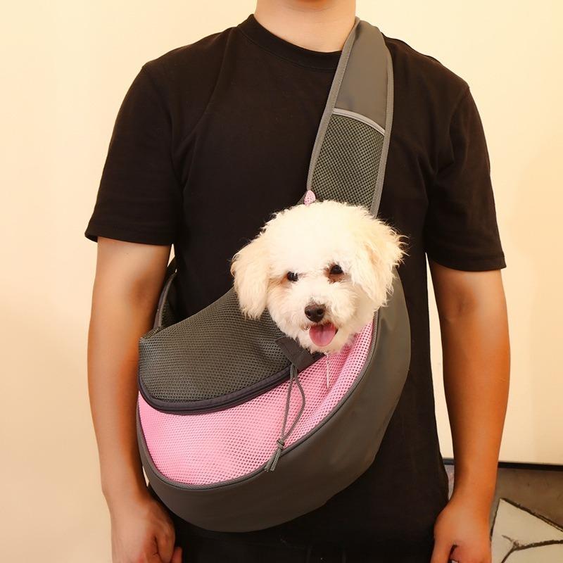 Portable Mesh Pet Carrier Sling Bag for Small Dogs Cats Pomeranian Teddy Breathable Shoulder Riding Summer